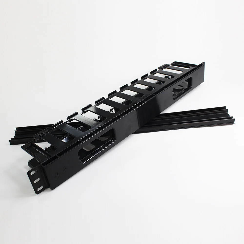 factory price 1U 19 Inch type plastic Patch Panel Cable Organizer management Cable Manager