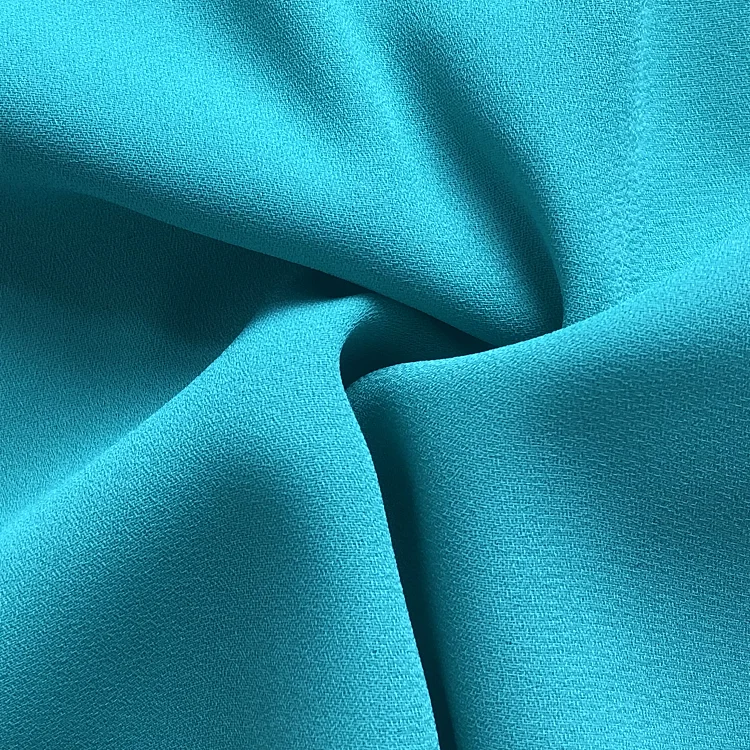 
100% polyester fabric light blue double georgette fabric prepare for dyeing and printing 