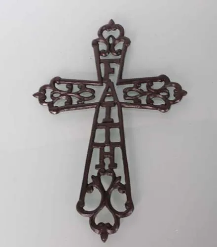 Manufacture Wall Cross Antique Bronze Metal for Home Church Decor