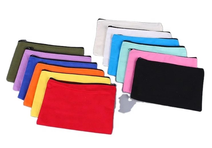 DIY Blank Fabric Blank Canvas Zipper Pouch Craft Pen Bag Multi-purpose Cosmetic Bag To Store Personal Belongings For Travel