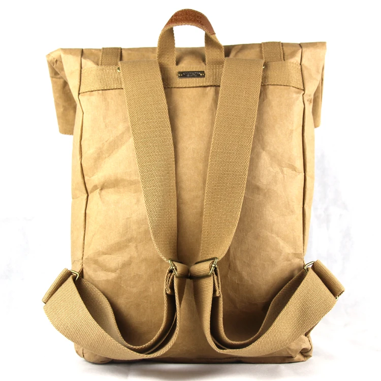 newest design Washable kraft paper backpack bag