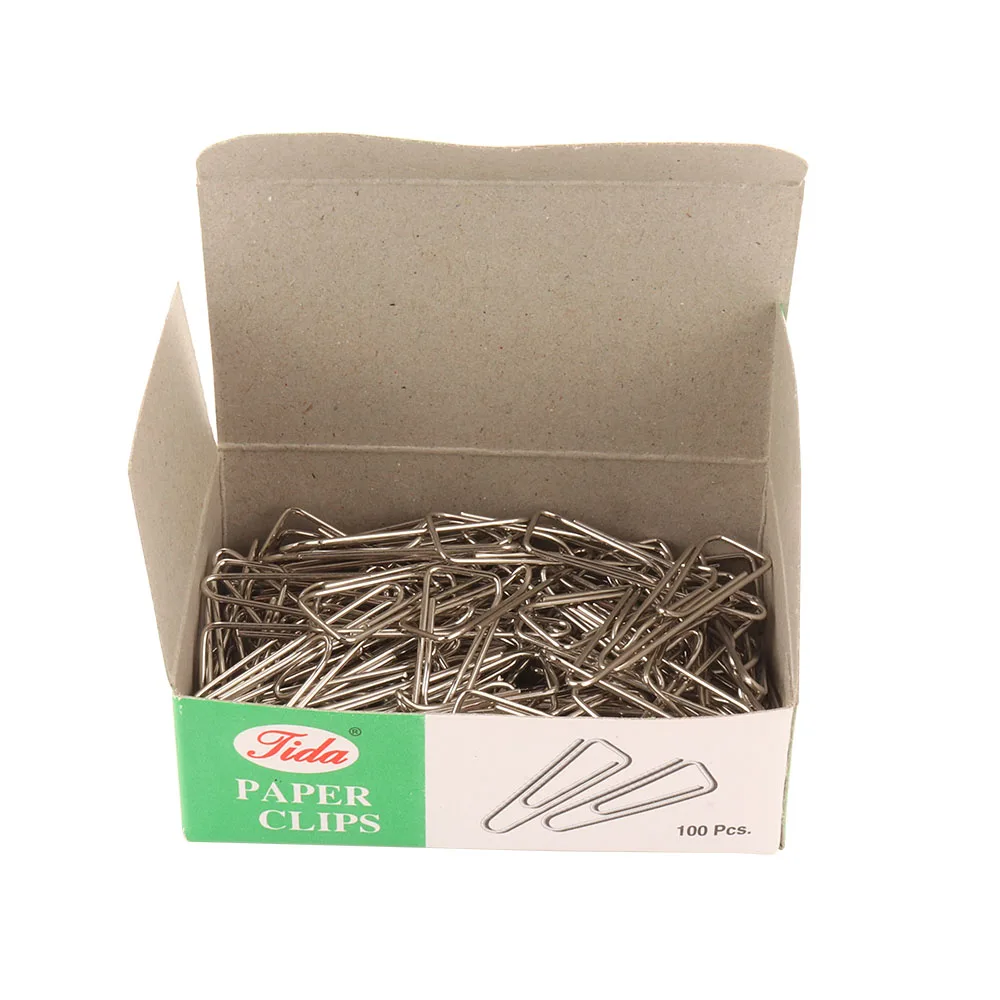 Hot triangle shape 25mm paper clips metal silver office supplies