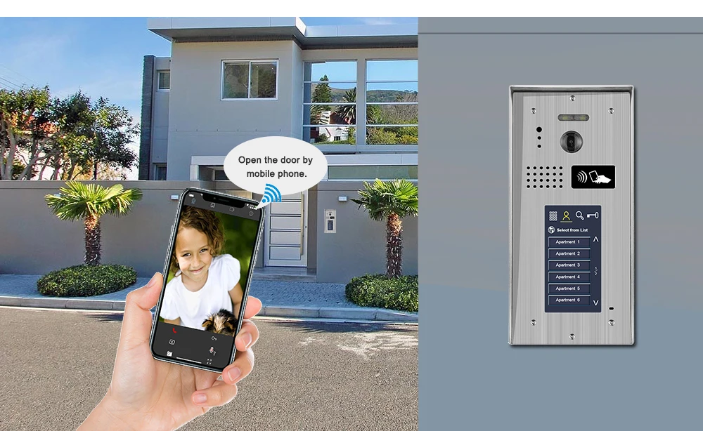 Top quality luxury home multi room 2wired interphone security intercom system two monitors video intercom wifi