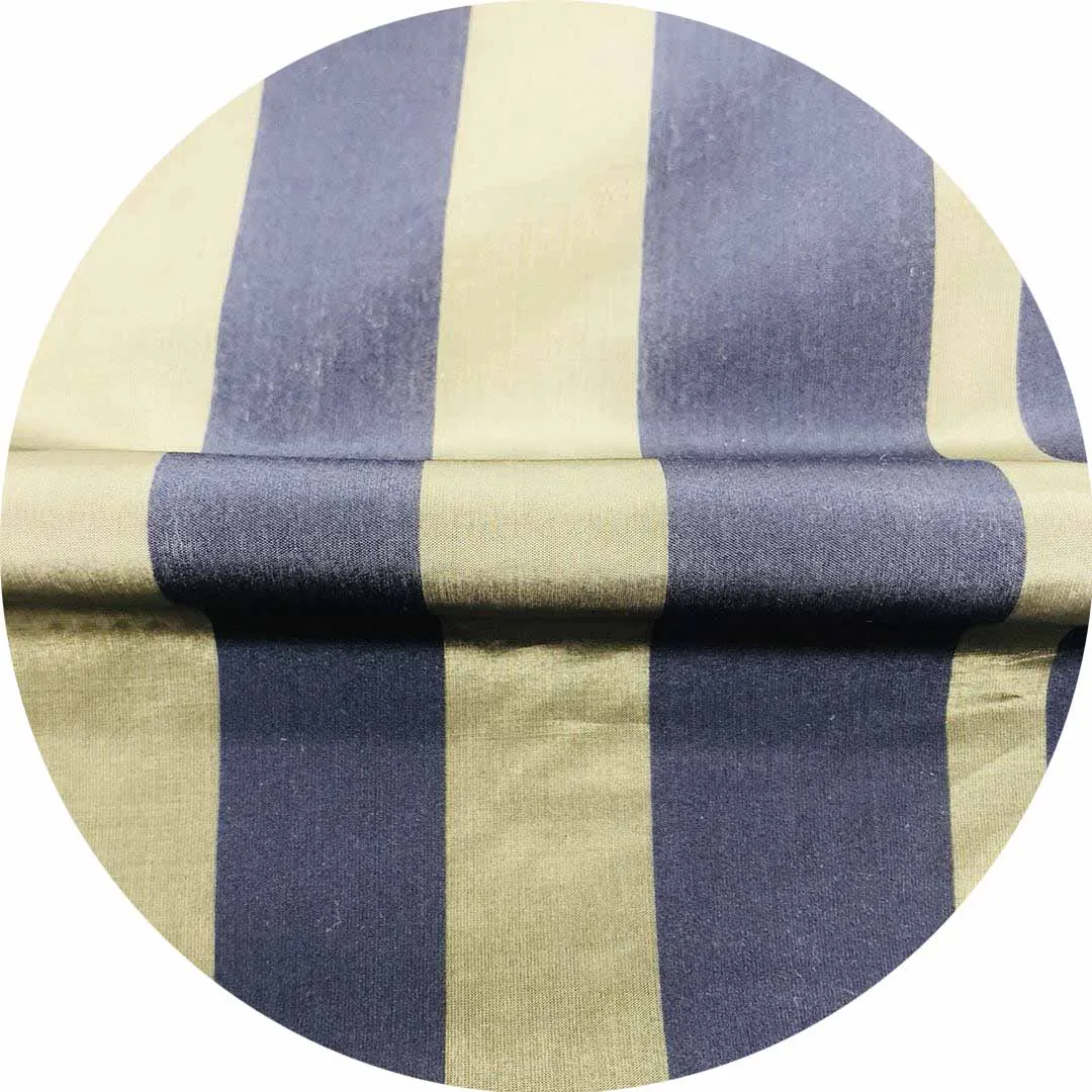 
yarn dyed nice touching rayon viscose nylon blue army green stripe fabric for garment 