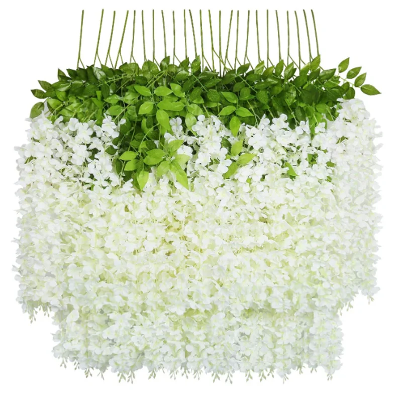 Silk Long Hanging Bush Flowers String Silk Wisteria Garland Flowers Home Party Wedding Decor