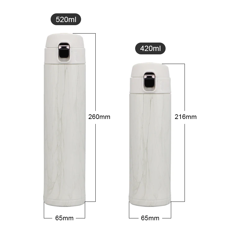 One-Touch Button Classic Double Wall Flask Vacuum Insulated 304 Stainless Steel Thermos with Bounce Cover