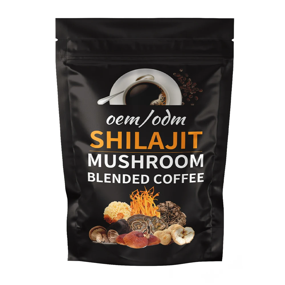 Экстракт грибов OEM Shilajit оптовая продажа розничная мгновенный кофе lingzhi здоровый черный для улучшения иммунной системы