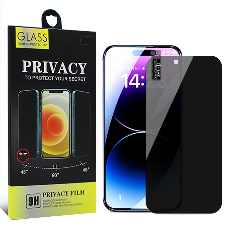 30 Degrees 0.3MM 9H Anti Spy Anti Peeping Privacy Tempered Glass Mobile Screen Protector For Iphone 14 13 12 11