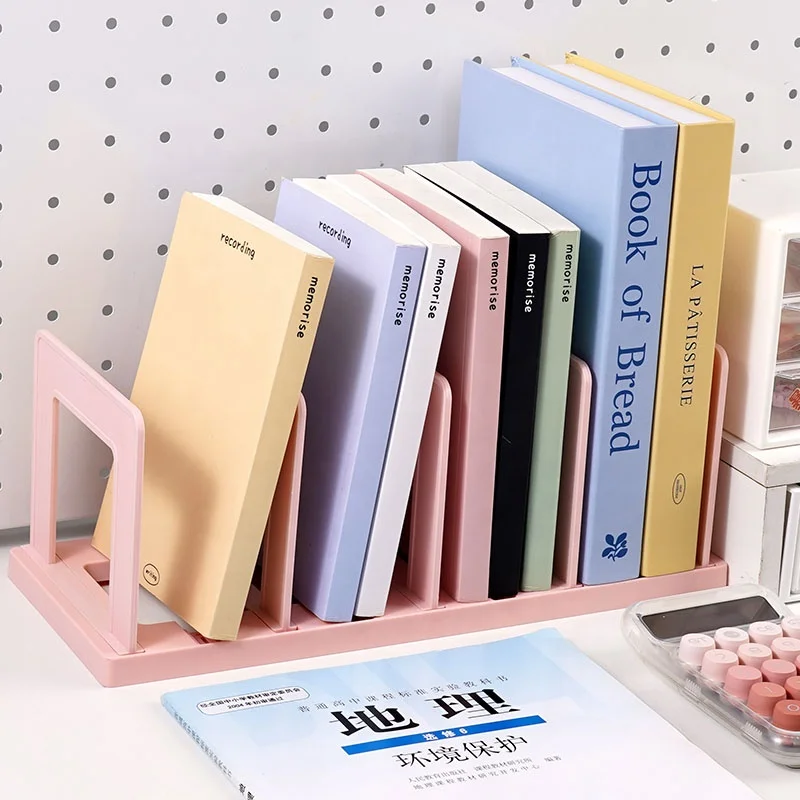 Home Decoration Office File Display Organizer 4 Compartments Detachable Bookends Book Stand Holder custom folder