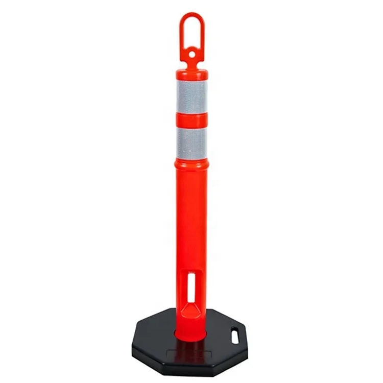 Hot sales cheap road safety traffic warning barricade channelizor cone delineator tube parking marker post with rubber base