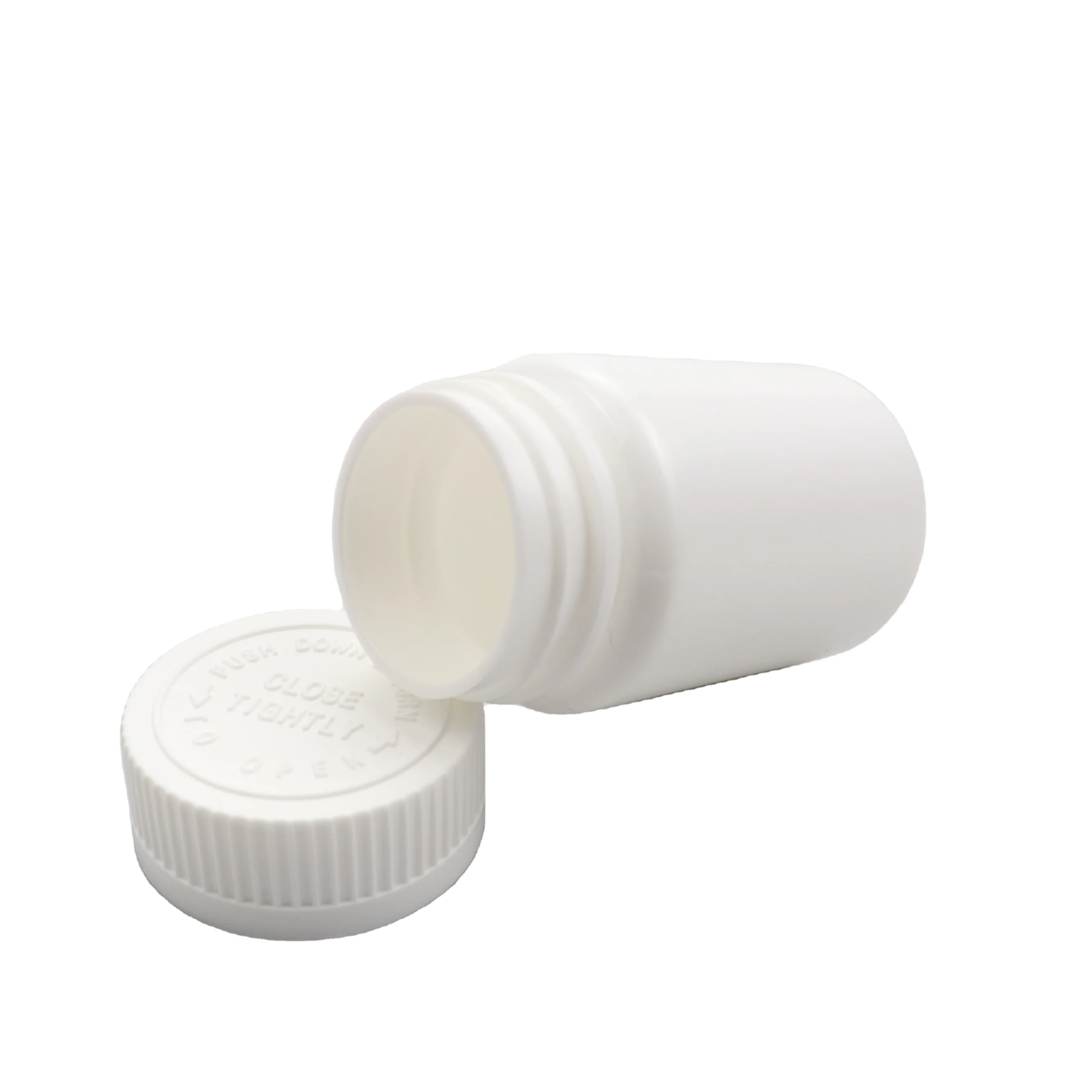 Round White HDPE Capsules Tablets Bottle 45ml 60ml 75ml 85ml Mini Healthy White Medical Medicine Plastic Empty Vitamin Pill Caps