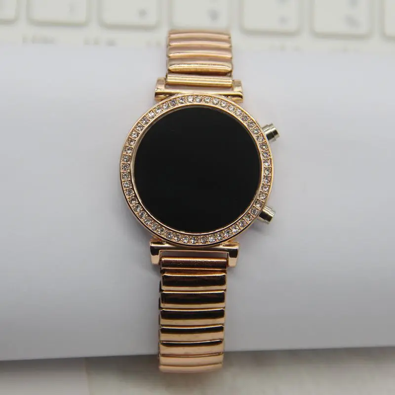 Wholesale Fashion Elastic band Diamond wrist watches Led Digital Electronic Lady watch