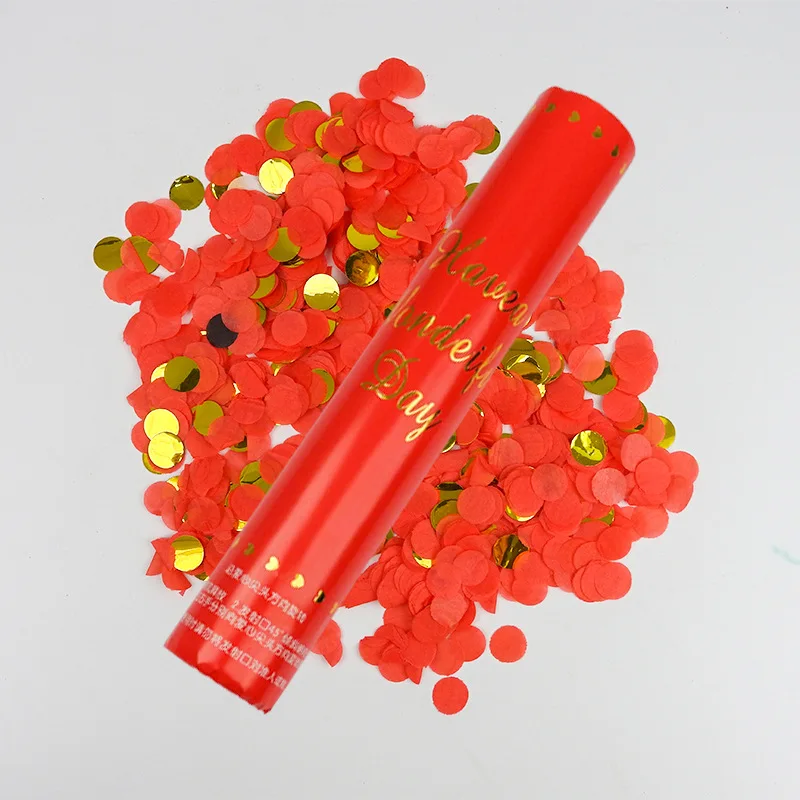 Festival Hand Held Spring Round Color Paper Premium Party Confetti Air Party Popper Cannon Shooter For Christmas Wedding