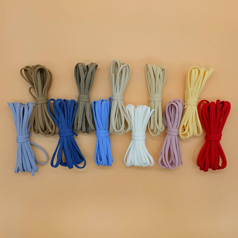 Ear Elastic Polyester Ear loop 3.5 mm Color Customized Flat Rope Tape High Quality White and Black Available