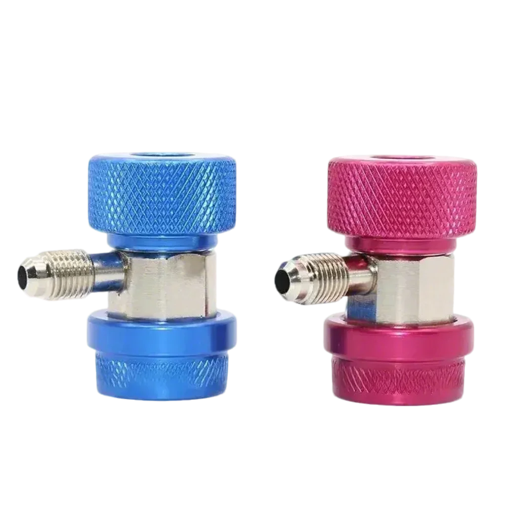 Cheap 2 Pcs Car air conditioner fluoride converter Quick Coupler Connector Adapter Fittings High Low Manifold Durable