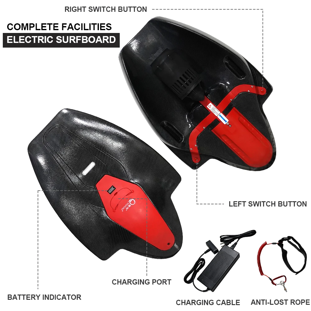3200w Electric Surfboard 6500 Rpm Underwater Scooter 120kg Load-Bearing Capacity Dive 3-5m Endurance Time 60-120min