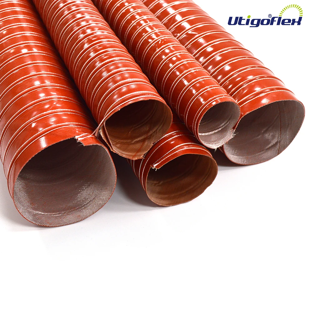 High temperature resistance double-layer of silicone coated glass fiber fabric duct
