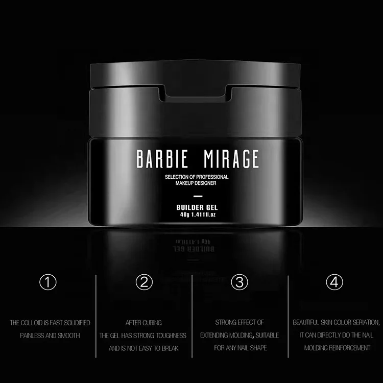 Barbiemirage 40g УФ мягкий гелеобразный чехол для строителей Профессиональный гель наращивания ногтей