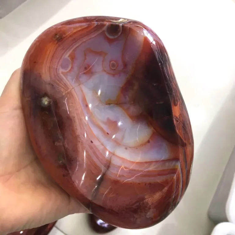 Wholesale Natural Agate Carving Crystal candlestick Carnelian onyx Stone Ashtray