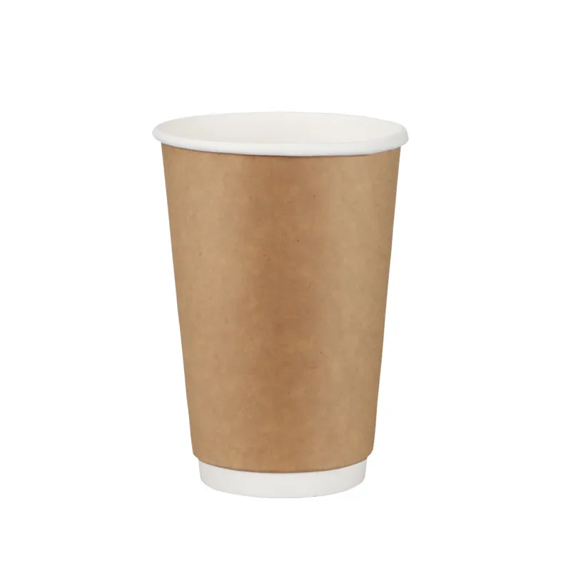 Custom Logo Printed 8Oz 10Oz 12oz 14Oz 16Oz Single Wall Double Walls Disposable White kraft Paper Coffee Cup with Lids