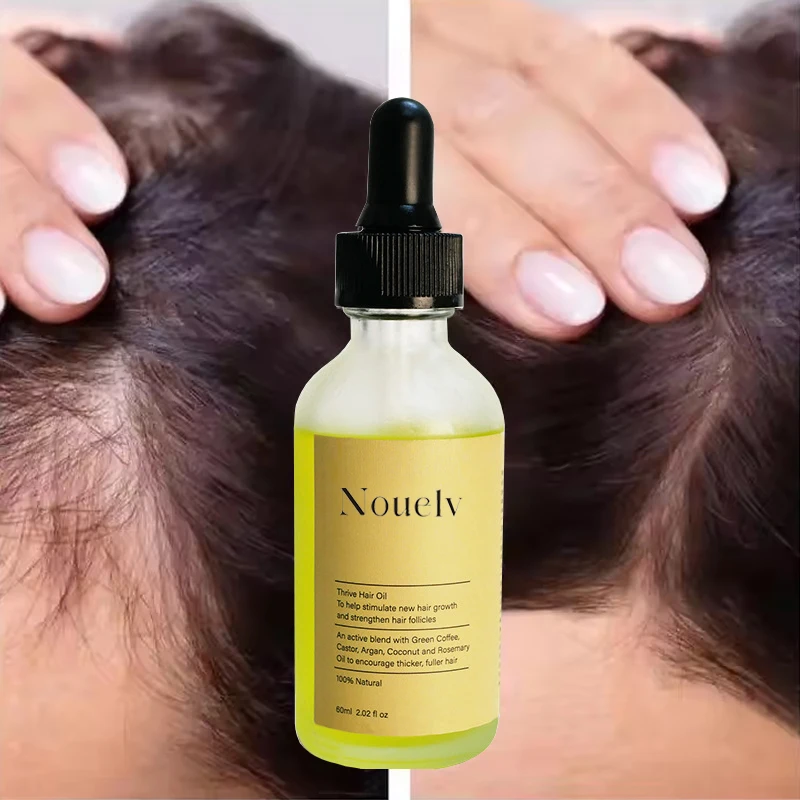 OEM customized 60ml 100% Natural Organic Mix Herbs Argan Castor Oil Scalp Care Hair Products  for Hair Growth fuller
