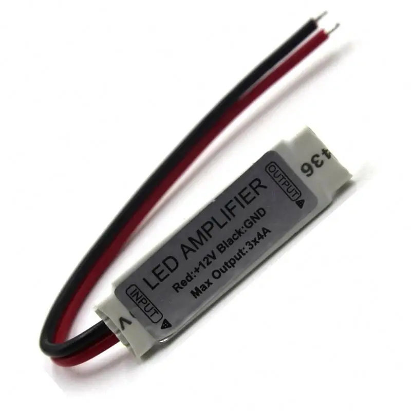 12V 3 * 4A 144 Вт Мини Портативный цветных (RGB) светодиодных лент усилитель повторитель для RGB SMD 5050/2835/3528/5730/5630/3014 светодиодные полосы