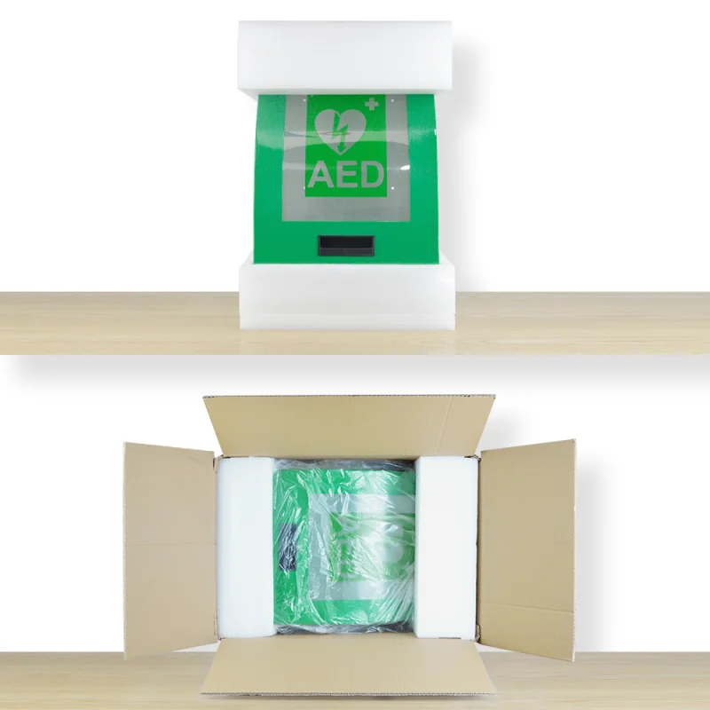 Medical First Aid Kit Defibtech Box Wall Tool Lock Outdoor AED Cabinet With Alarm