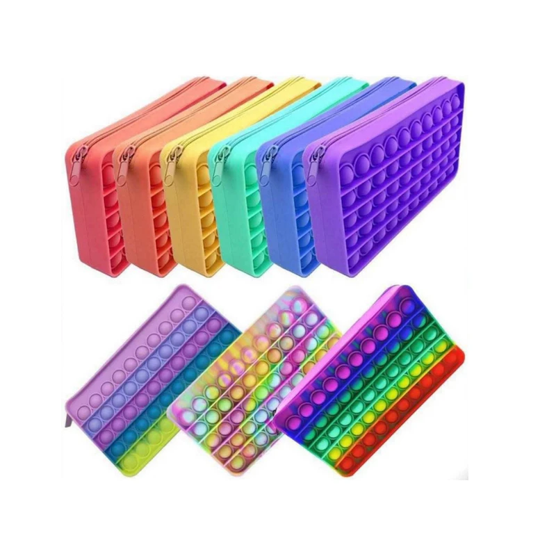 Eco-friendly silicone material zipper pencil bag,bag for pencil,School fidget pencil case