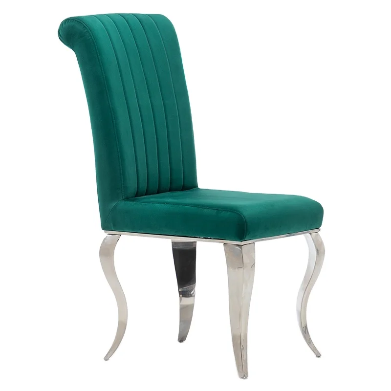 
 Полированный металлический обеденный стул, бархатная ткань, домашняя мебель, стул для ресторана  