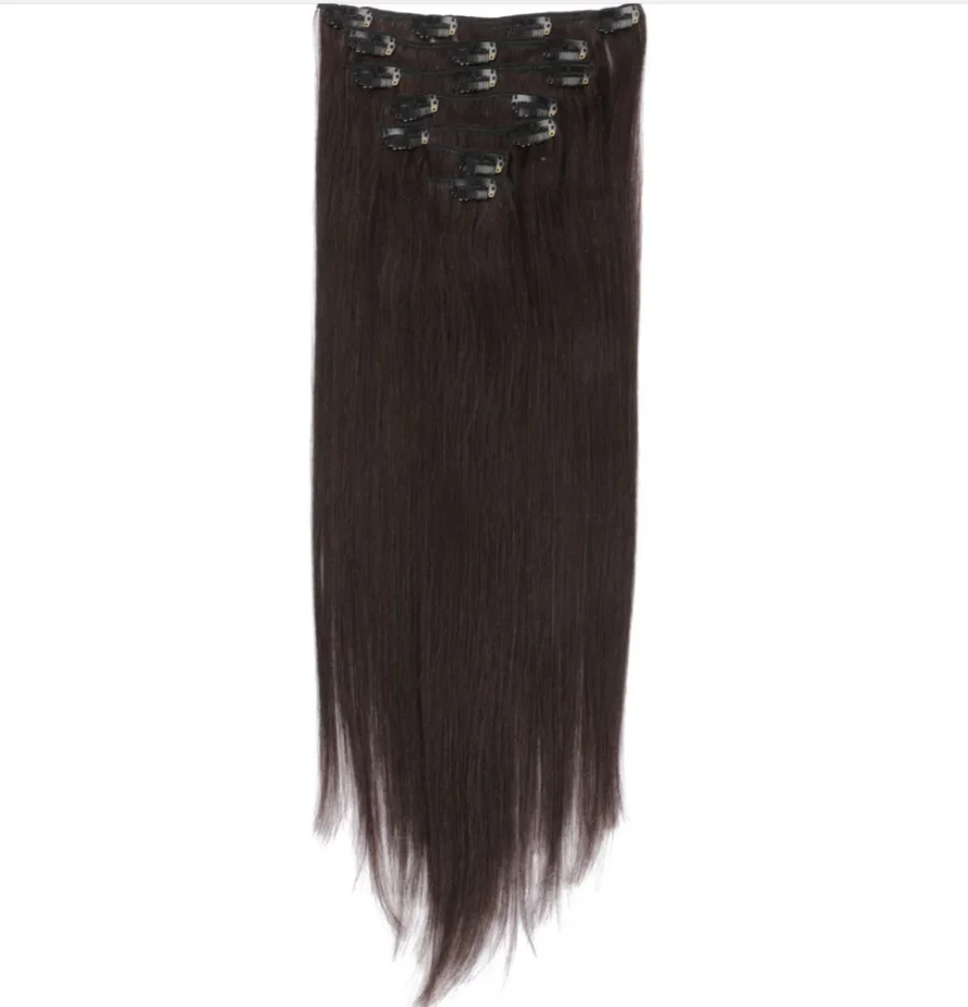 remy clip in hair extension 7pcs 70gram  20inch clip on indian hair extensions