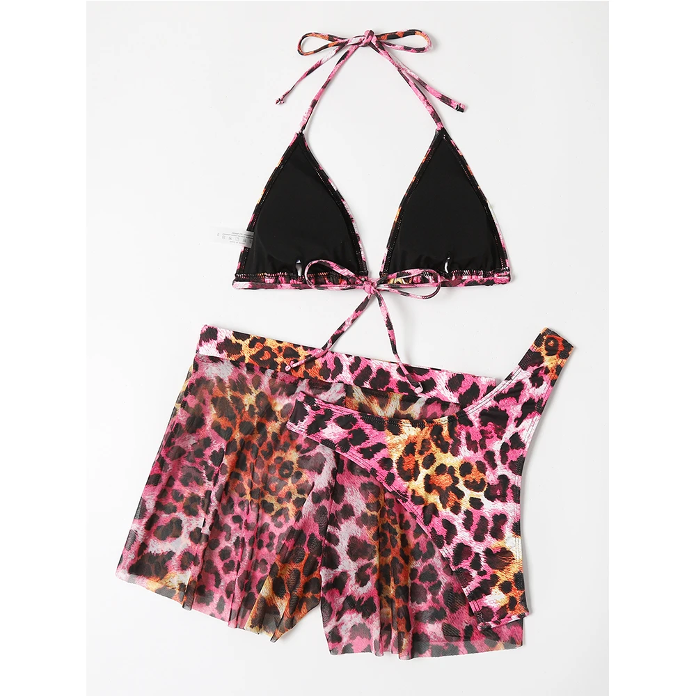 2022 New Swimsuit Custom 3 Pieces Bathing Suit Cover Ups High Waisted Women Swimwear