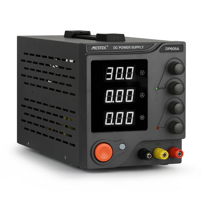 Лабораторный Mestek DP605A 3-значный скамья Источник питания переменного тока постоянного тока Высокое качество Профессиональный Блок питания импульсный источник питания светодиодного табло