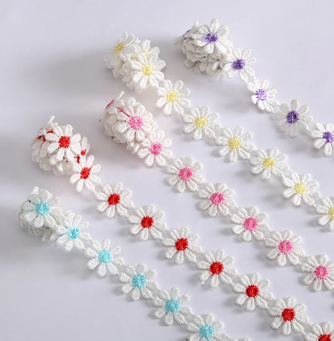 8 Segment Flower Lace Trimming Embroidered DIY Handmade Decoration Ribbon Sewing Supplies Crafts for Garment