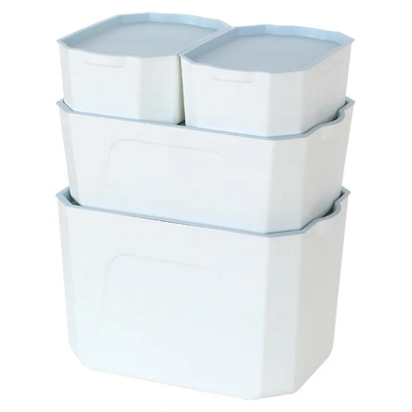 Bins Plastic Organizer Storage Box Plastic Home Storage Basket With Lid