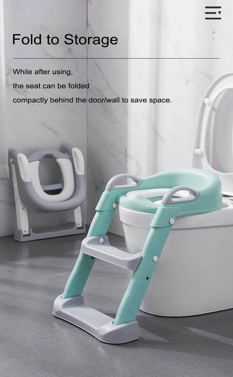 Folding Infant Potty Seat Urinal Backrest Training Chair with Step Stool Ladder for Baby Toddlers Boys Girls Safe Toilet Potties