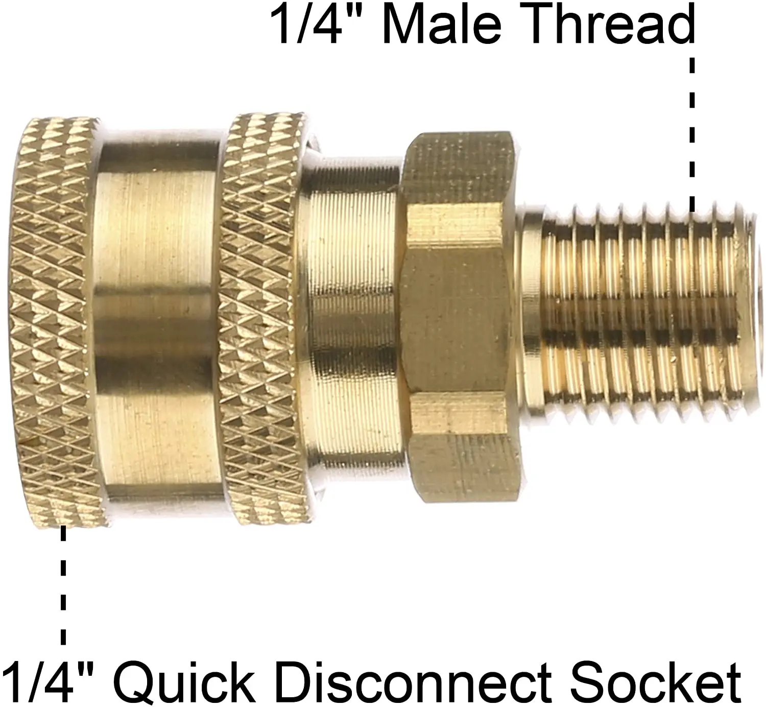 5000 psi Pressure Washer Adapter 1/4 Brass Quick Connect fitting to M22 thread for Water Gun & Snow Foam Lance