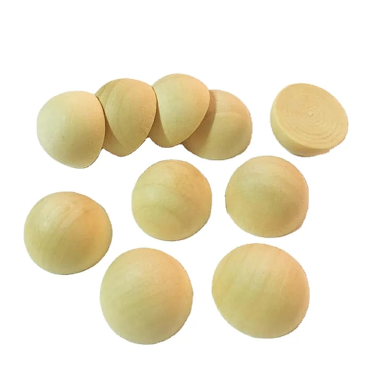 Хороший стиль, необработанный полусферический стикер с натуральным деревянным шариком, пластырь, очаровательный кабошон