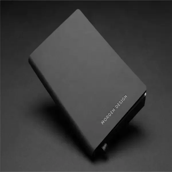 Рекламные подарки журнал из искусственной кожи черная бумага УФ штампованные блокноты кожаные журналы A5 мягкие книжки с черной упаковкой