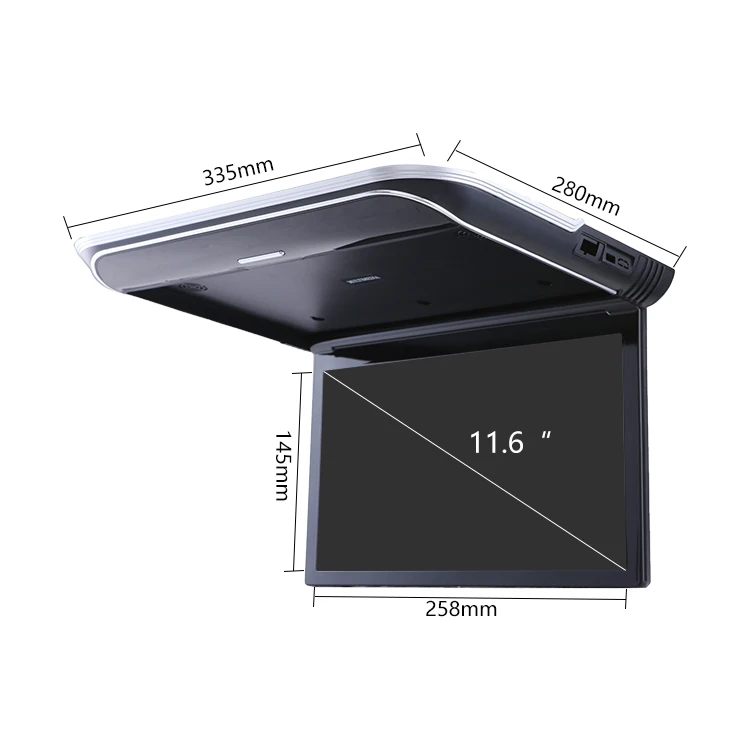 Universal Car Manual Roof Monitor 11.6inch Android Flip Down LCD Electric TV Overhead Ultra Slim Foldable Bus TV Player