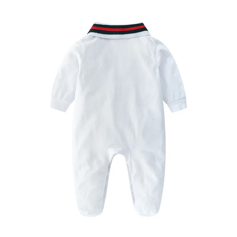 2pcs 100% cotton roupas infantil plain white infant wear baby footie with bib