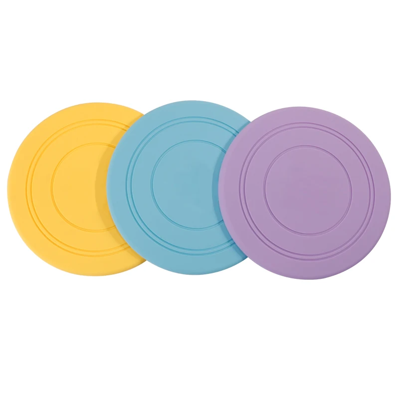 Ever soul Custom Soft Non-Slip Dog Flyer toys Silicone Game Frisbeed Anti-Chew Dog Toy Dog iq Training Toy