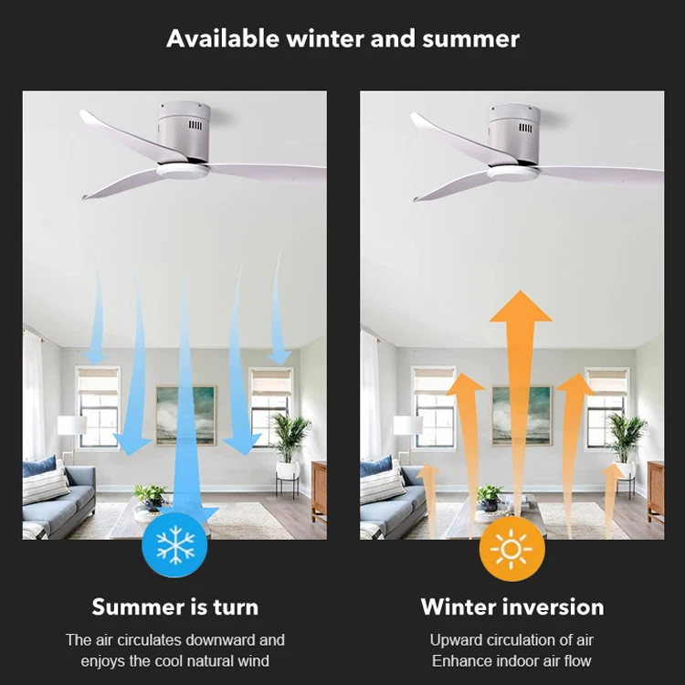 Factory Wholesale White Silent Pure Copper Motor ABS 3 Blades BLDC 220 Volt Modern Ceiling Fan