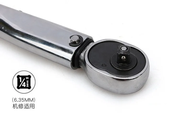 Torque Wrench Adjustable 1/4 Inch 2-24Nm Drive Click Torque Wrench Heavy Duty Repair Spanner Key Hand Repair Tool