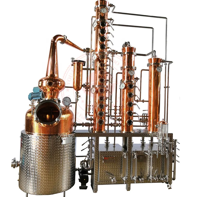 ASME Certificate Red Copper Alembic Still Reflux Vodka Production Line 300l Electric Copper Gin Distillery Equipment For Sale
