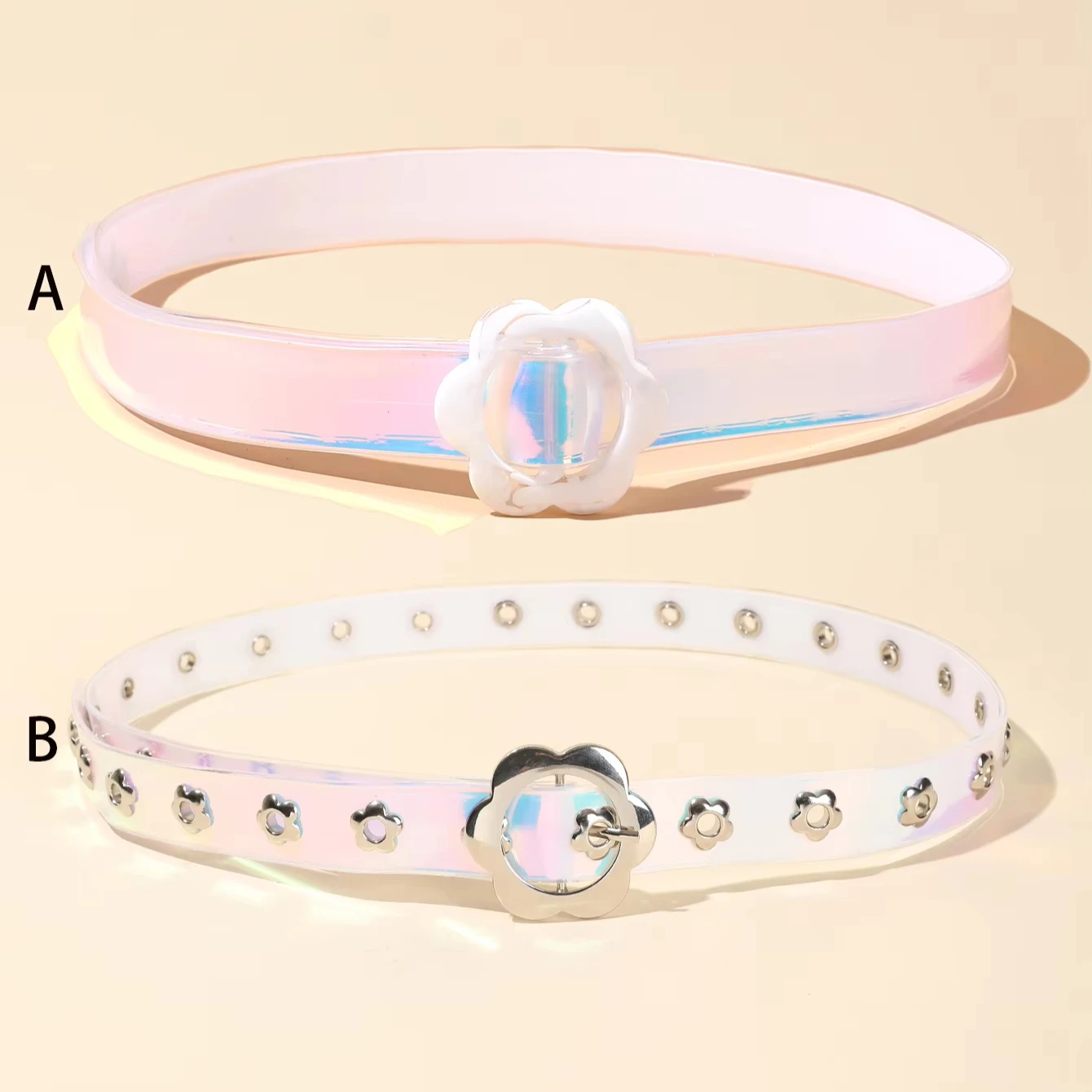 2024 custom designer Fashion Color Y2K Belt for women Plastic Pvc Clear Transparent Belt