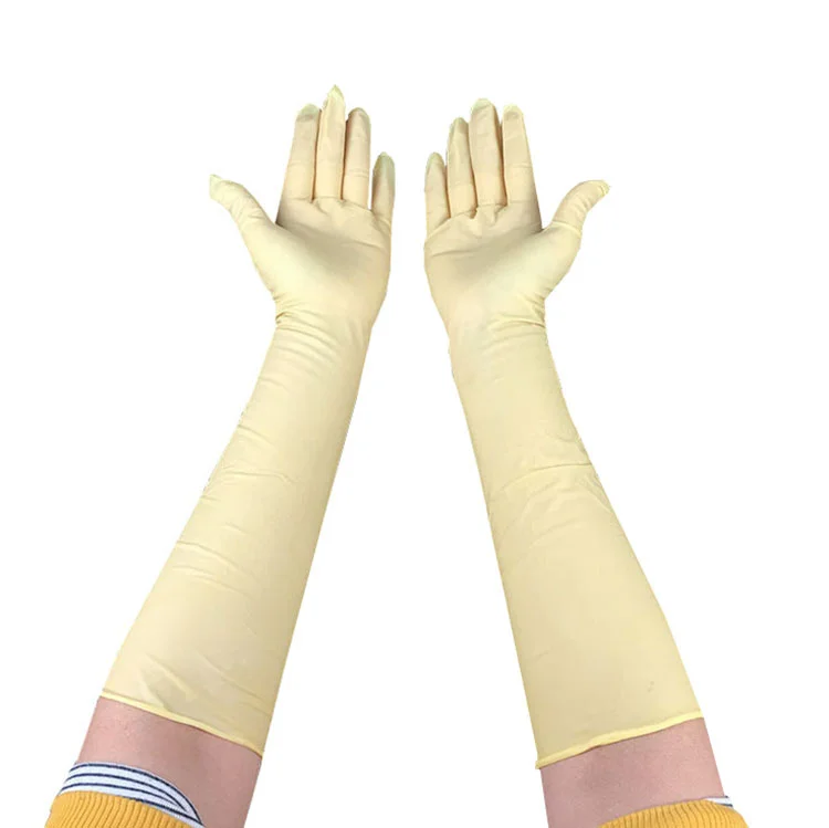 Изготовленный на заказ 16 дюймов Анти-Кислотный химический водонепроницаемый промышленный сенсорный экран резиновые Защитные Налокотники Длина латексные перчатки для работы