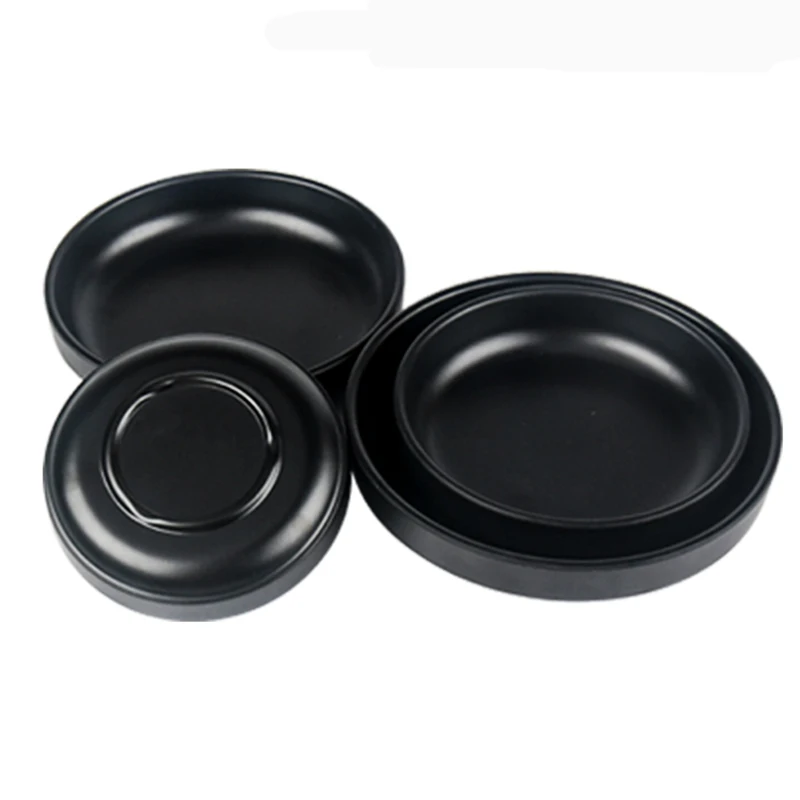 Japanese Restaurant Dinner Serving unique Korean style 6.5 Inch appetizer Black Melamine dish