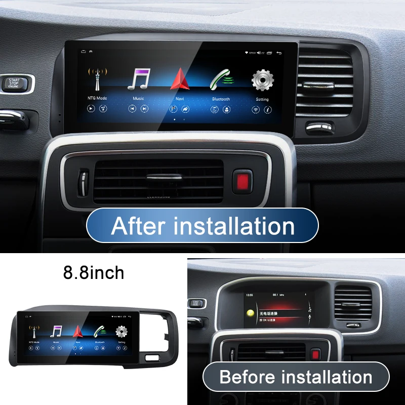 8 дюймов ядер 64 г Android 12 для Volvo S60 V60 2011-2017 автомобильный радиоплеер Carplay навигация GPS WIFI 4G DVD 360 3D