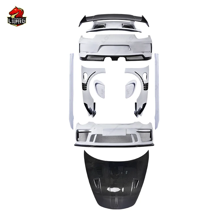 Hlaf Carbon Fiber bodykit for Porsche 911 991.2 Upgrade to GT3 RS style front rear Bumpers Fender Engine Hood Spoiler Body kits