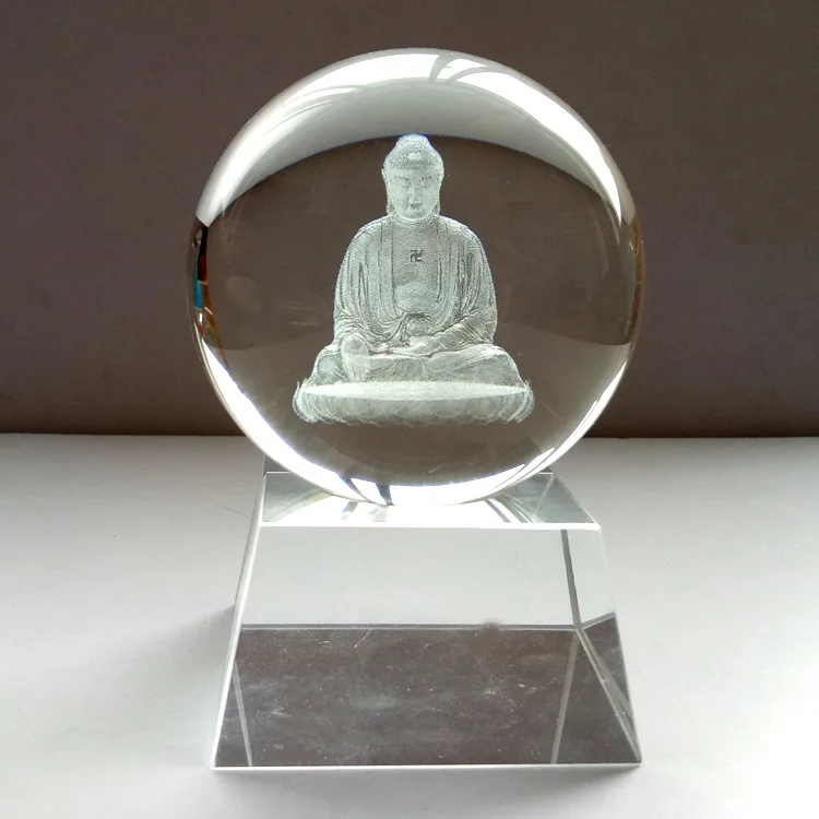 High Quality Home Desktop Souvenir Gift Clear Crystal Glass Sphere Rotating Display Stand Base